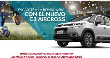 Concurso de Citroen para escaparse a la Bombonera con el Nuevo C3 Aircross